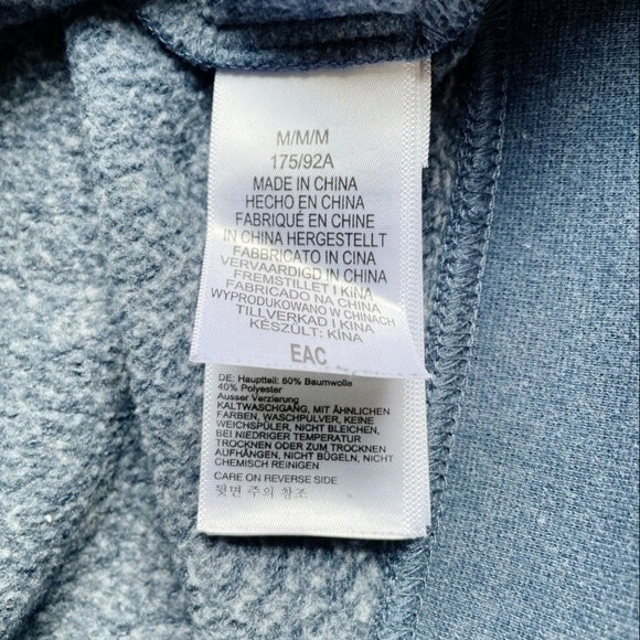 Marmot Pullover Hoodie Navy Heather Fleece Lined Graphic Print Men’s Size Medium - Picture 6 of 8